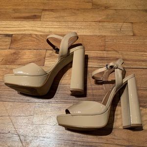 Steve Madden | Shoes | Lessa Nude Patent Steve Madden Heels | Poshmark